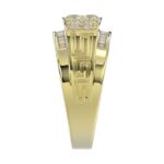 14K YELLOW GOLD 1 1/2CT ROUND/BAGUETTE DIAMOND MENS RING - Image 3