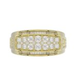 14K YELLOW GOLD 1 1/2CT ROUND/BAGUETTE DIAMOND MENS RING - Image 4