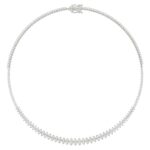 18K WHITE GOLD 4CT ROUND DIAMOND LADIES NECKLACE