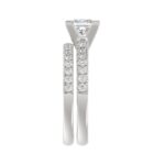 14K WHITE GOLD 3/4CT ROUND DIAMOND LADIES SEMI MOUNT BRIDAL SET(CENTER STONE MOUNT PRINCESS DIAMOND 1 1/5CT) - Image 6