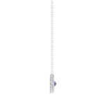 18K WHITE GOLD 7/8CT ROUND/MARQUISE DIAMOND LADIES NECKLACE(COLOR STONE MARQUISE SAPPHIRE DIAMOND 3/4CT) - Image 2