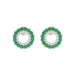 10K WHITE GOLD 1/2CT ROUND DIAMOND LADIES EARRINGS (ROUND EMERALD DIAMOND 1/3CT)