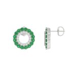 10K WHITE GOLD 1/2CT ROUND DIAMOND LADIES EARRINGS (ROUND EMERALD DIAMOND 1/3CT) - Image 2
