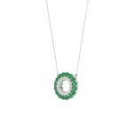 10K WHITE GOLD 1/2CT ROUND DIAMOND LADIES PENDANT WITH CHAIN (ROUND EMERALD DIAMOND 1/3CT) - Image 3