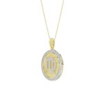 10K YELLOW GOLD 1/3CT ROUND DIAMOND LADIES PENDANT WITH CHAIN - Image 2
