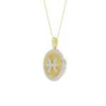 10K YELLOW GOLD 1/3CT ROUND DIAMOND LADIES PENDANT WITH CHAIN - Image 2