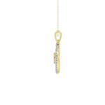 10K YELLOW GOLD 1/4CT ROUND DIAMOND LADIES PENDANT WITH CHAIN - Image 2