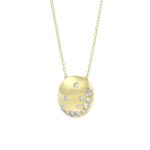 10K YELLOW GOLD 1/5CT ROUND DIAMOND LADIES PENDANT WITH CHAIN (PINK SAPPHIRE) - Image 3