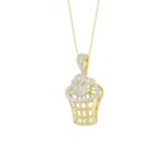 10K YELLOW GOLD 1/6CT ROUND DIAMOND LADIES PENDANT WITH CHAIN - Image 3