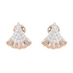 14K ROSE GOLD 1/2CT ROUND/BAGUETTE DIAMOND LADIES EARRINGS