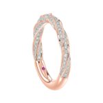 14K ROSE GOLD 7/8CT ROUND DIAMOND LADIES BAND - Image 2