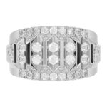 14K WHITE GOLD 1 1/2CT ROUND DIAMOND MENS RING - Image 4
