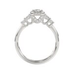 14K WHITE GOLD 1 1/2CT ROUND/EMERALD DIAMOND LADIES RING(CENTER STONE EMERALD DIAMOND 3/4 CT) - Image 4