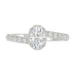 14K WHITE GOLD 1 1/4CT ROUND/OVAL DIAMOND LADIES RING(CENTER STONE OVAL DIAMOND 3/4CT) - Image 6