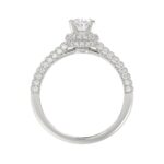 14K WHITE GOLD 1 1/4CT ROUND/OVAL DIAMOND LADIES RING(CENTER STONE OVAL DIAMOND 3/4CT) - Image 4