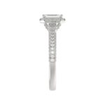 14K WHITE GOLD 1 3/8CT ROUND/BAGUETTE/EMERALD DIAMOND LADIES RING(CENTER STONE EMERALD DIAMOND 3/4CT) - Image 5