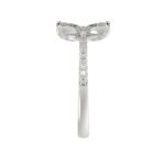 14K WHITE GOLD 1 7/8CT ROUND/BAGUETTE/MARQUISE DIAMOND LADIES FASHION RING(COLOR STONE MARQUISE GREEN EMERALD DIAMOND 1 5/8 CT) - Image 3