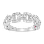 14K WHITE GOLD 1/2CT ROUND DIAMOND LADIES FASHION BAND