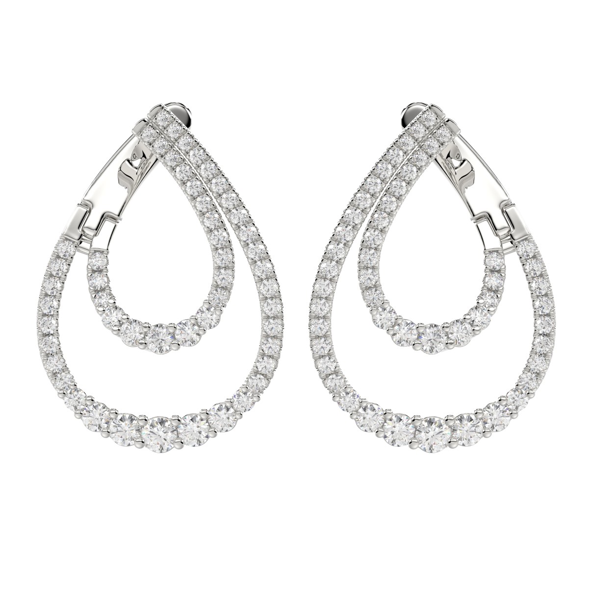 19223428_VA281334W-1201x1201.jpg 14K WHITE GOLD 1CT ROUND DIAMOND LADIES HOOPS EARRINGS - Image 1