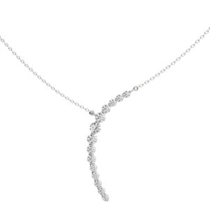 14K WHITE GOLD 1CT ROUND DIAMOND LADIES PENDANT WITH CHAIN