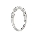 14K WHITE GOLD 3/8CT ROUND DIAMOND LADIES BAND - Image 2