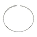 14K WHITE GOLD 5/8CT ROUND/PEAR DIAMOND LADIES BANGLE - Image 2