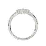 14K WHITE GOLD 7/8CT ROUND/PEAR DIAMOND LADIES FASHION RING - Image 2