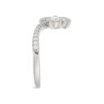 14K WHITE GOLD 7/8CT ROUND/PEAR DIAMOND LADIES FASHION RING - Image 3