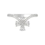 14K WHITE GOLD 7/8CT ROUND/PEAR DIAMOND LADIES FASHION RING - Image 4