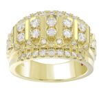 14K YELLOW GOLD 1 1/2CT ROUND DIAMOND MEN'S RINGS