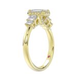 14K YELLOW GOLD 1 1/2CT ROUND/EMERALD DIAMOND LADIES RING(CENTER STONE EMERALD DIAMOND 3/4 CT) - Image 2