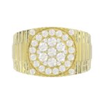 14K YELLOW GOLD 1 1/4CT ROUND DIAMOND MEN'S RING - Image 4