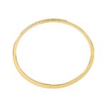 14K YELLOW GOLD 1/2CT ROUND DIAMOND LADIES BANGLE - Image 2