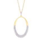 14K YELLOW GOLD 1/2CT ROUND DIAMOND LADIES PENDANT WITH CHAIN