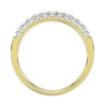 14K YELLOW GOLD 1/4CT ROUND/PINK SAPPHIRE DIAMOND LADIES BAND - Image 4