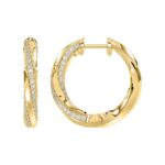 14K YELLOW GOLD 1CT ROUND DIAMOND LADIES EARRINGS - Image 3