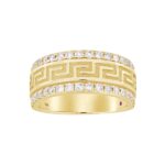 14K YELLOW GOLD 1CT ROUND DIAMOND MEN'S BAND