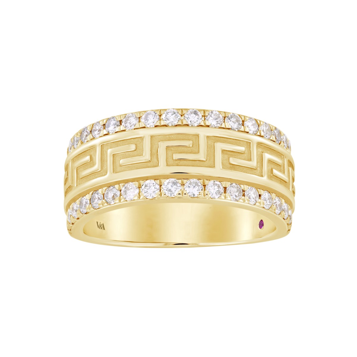 19223586_VA14889Y-1201x1201.jpg 14K YELLOW GOLD 1CT ROUND DIAMOND MEN'S BAND - Image 1