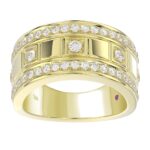 14K YELLOW GOLD 1CT ROUND DIAMOND MEN'S BAND
