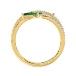 14K YELLOW GOLD 1CT ROUND/MARQUISE DIAMOND LADIES FASHION RING - Image 2