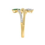 14K YELLOW GOLD 1CT ROUND/MARQUISE DIAMOND LADIES FASHION RING - Image 3