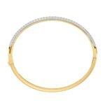 14K YELLOW GOLD 3CT ROUND DIAMOND LADIES BANGLE - Image 2