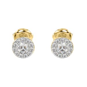 14K YELLOW GOLD 5/8CT ROUND DIAMOND LADIES EARRINGS