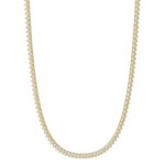 14K YELLOW GOLD 9CT ROUND DIAMOND LADIES TENNIES NECKLACE - Image 3