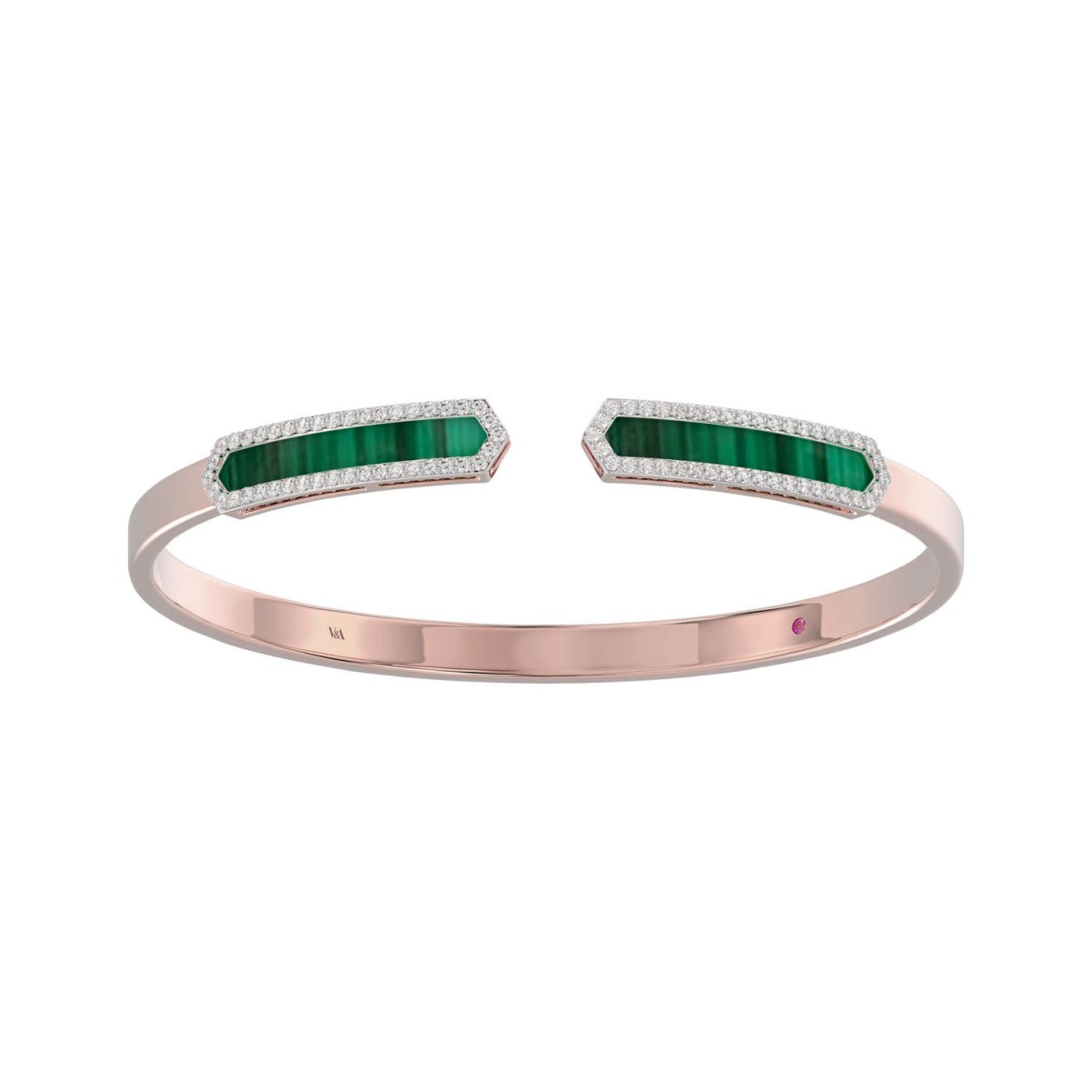 19223628_VA23807R-1201x1201.jpg 18K ROSE GOLD 1/2CT ROUND DIAMOND LADIES BANGLE - Image 1