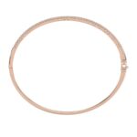 18K ROSE GOLD 1/2CT ROUND DIAMOND LADIES BANGLE (AURORA PINK ENAMEL) - Image 2