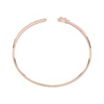 18K ROSE GOLD 1/2CT ROUND/BAGUETTE DIAMOND LADIES BANGLE (AURORA PINK ENAMEL) - Image 2