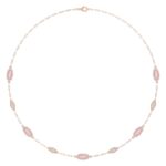 18K ROSE GOLD 3/4CT ROUND DIAMOND LADIES NECKLACE (AURORA PINK ENAMEL)