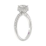 18K WHITE GOLD 1 1/4CT ROUND/OVAL DIAMOND LADIES RING(CENTER STONE OVAL DIAMOND 3/4 CT) - Image 2