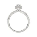 18K WHITE GOLD 1 1/4CT ROUND/OVAL DIAMOND LADIES RING(CENTER STONE OVAL DIAMOND 3/4 CT) - Image 4